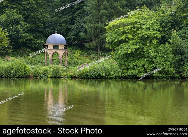 The Temple at Benbow Pond, Cowdray Park, Midhurst, West Sussex, England, UK, GB