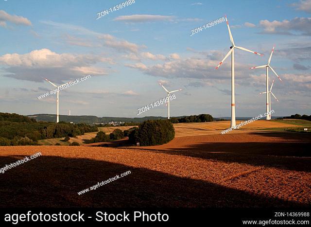 Windkraftraeder, Schiffweiler, Saarland, D - Wind Energy, Schiffweiler, Saarland, Germany