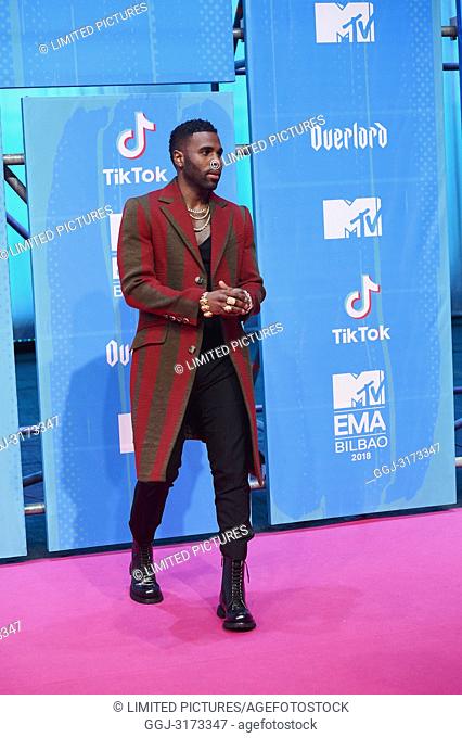 Jason Derulo attends the 25th MTV EMAs 2018 held at Bilbao Exhibition Centre 'BEC' on November 4, 2018 in Madrid, Spain
