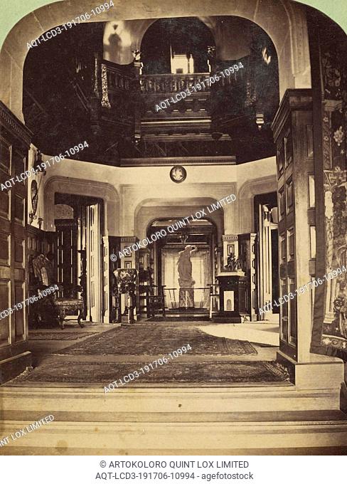 Interior of the McGraw-Fiske Mansion Ithaca, N.Y., from Grand Entrance through Rotunda to Art Gallery. W.H. Miller, Arch