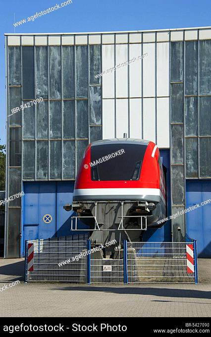 Maglev train, maglev train route, Lathen, Emsland, Lower Saxony, Germany, Transrapid, Europe