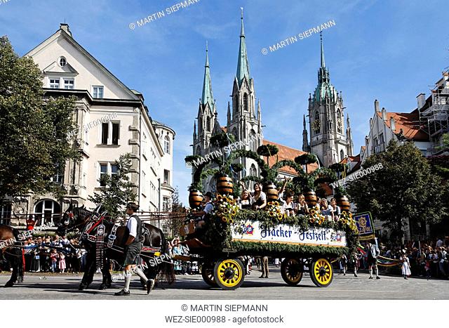 Germany, Bavaria, Munich, People celebrating oktoberfest