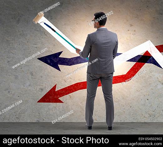 The businessman drawing charts in forecasting concept