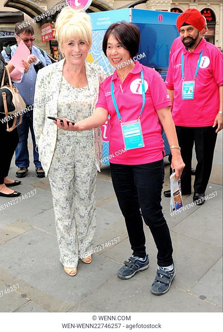 Barbara Windsor attends a photocall at the Visitor Welcome Pod in Piccadilly Circus London. Eastenders star joins Team London Ambassadors to welcome visitors...
