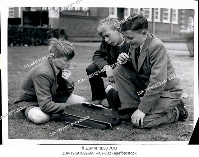 Oct. 29, 1959 - The Schoolboys who formed an Insurance Society Shut Up Shop A school insurance society formed by boys to pay compensation for canings