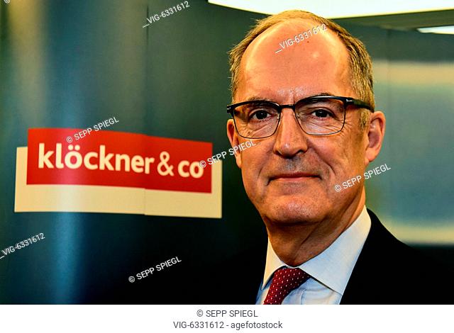 Germany, Duesseldorf, 12.03.2019 Gisbert Ruehl, Vorstandsvorsitzender der Kloeckner Co SE, vor der Bilanz-Pressekonferenz - DUESSELDORF, , Germany, 12/03/2019