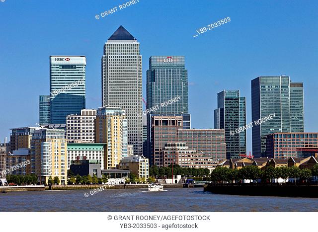 Canary Wharf, Viewed From Shadwell, London, England