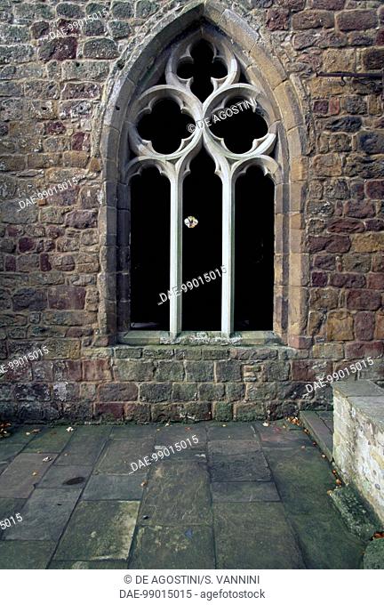 Mullioned window, chapel of Skipton Castle, North Yorkshire, England. United Kingdom, 11th-17th century