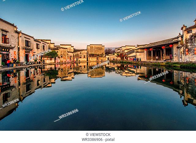 Huangshan city, anhui province yixian hong cun fen scenery