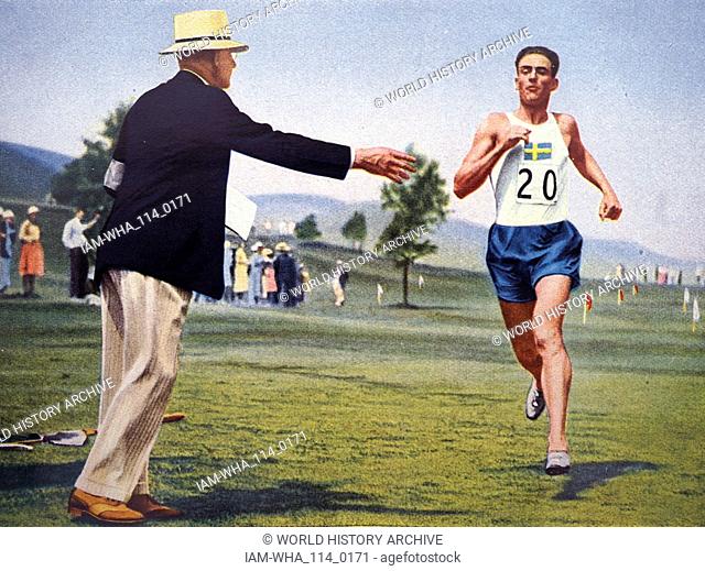 Photograph of Johan Gabriel Oxenstierna af Korsholm och Wasa (1899 - 1995) at the 1932 Olympic games. He took gold for Sweden in the individual pentathlon
