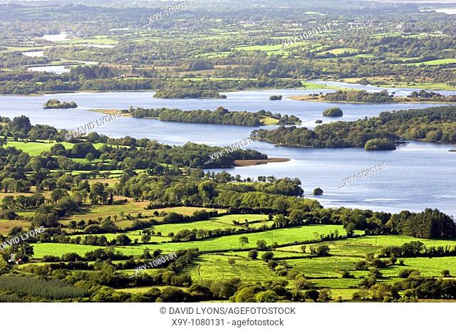 West over Lower Lough Erne from Cliffs of Magho County Fermanagh near Beleek Ballyshannon Enniskillen Northern Ireland