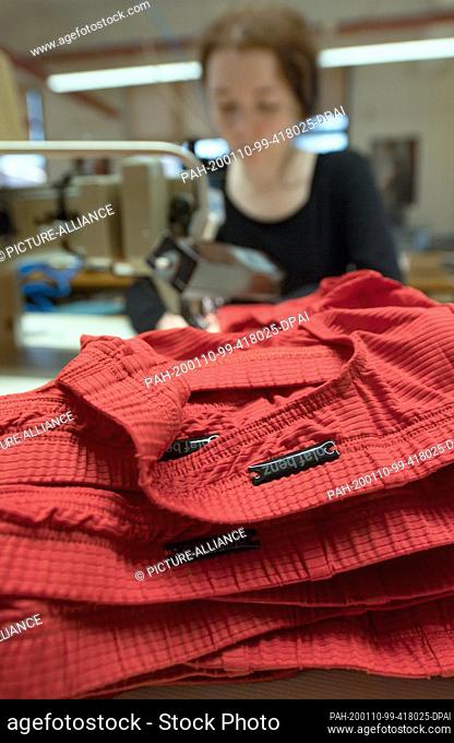 07 January 2020, Saxony, Chemnitz: Sara Pachnicke works in the sewing department of Premium Bodywear AG on men's underpants