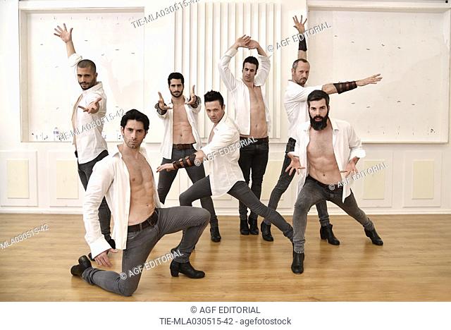02/05/2015 Roma. Rai, trasmissione televisiva Senza Parole. Nella foto i Los Vivancos, gruppo di ballerini di flamenco composto da 7 fratelli di nazionalita'...