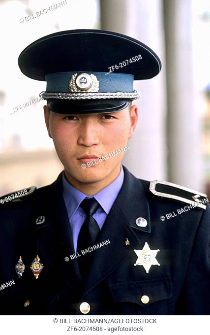 Policeman in uniform in Ulaan Baatar Mongolia