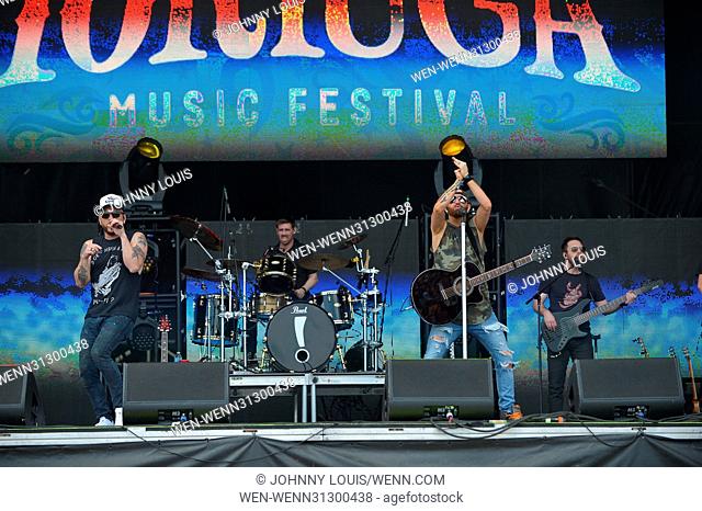 Rock the Ocean's Tortuga Music Festival on April 09, 2017 in Fort Lauderdale, Florida. Featuring: Chris Lucas, Preston Brust of LoCash Where: FORT LAUDERDALE