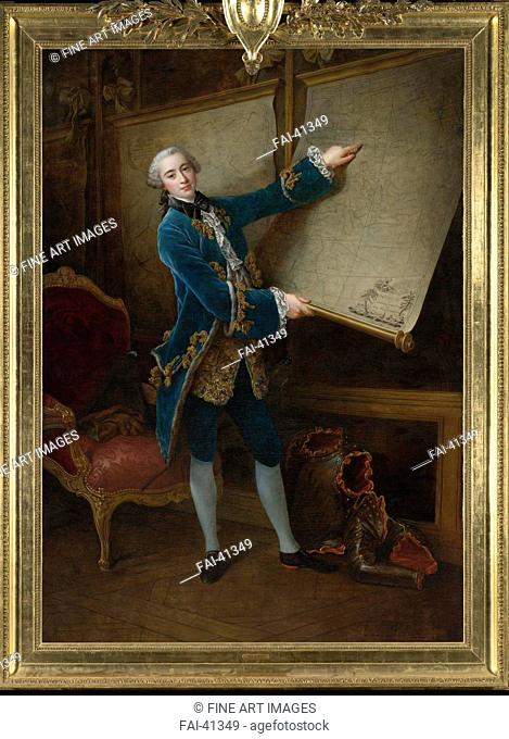 Portrait of the Comte de Vaudreuil (1740-1817) by Drouais, François-Hubert (1727-1775)/Oil on canvas/Rococo/France/Private Collection/224