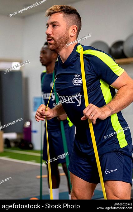 Union's Guillaume Francois pictured during the physical tests of the players of Belgian first division team Royal Union Saint-Gilloise