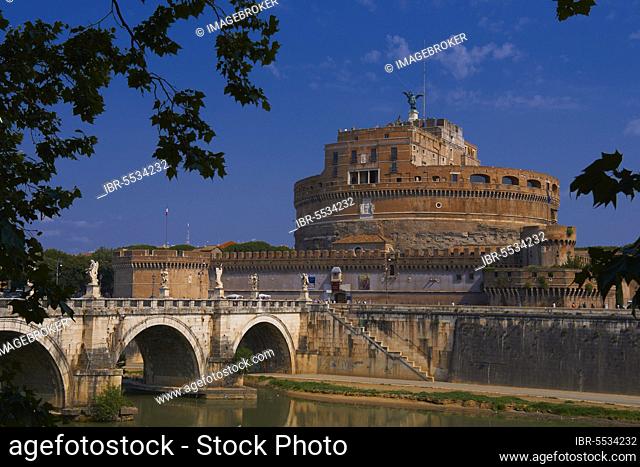 Sant Angelo Castle, Sant Angelo Bridge, Tiber River, Sant Angelo Castle, Mausoleum of Hadrian, Rome, Lazio, Italy, Europe
