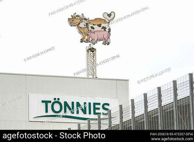 18 June 2020, North Rhine-Westphalia, Rheda-Wiedenbrück: An exterior view shows one of the buildings of the Tönnies meat factory