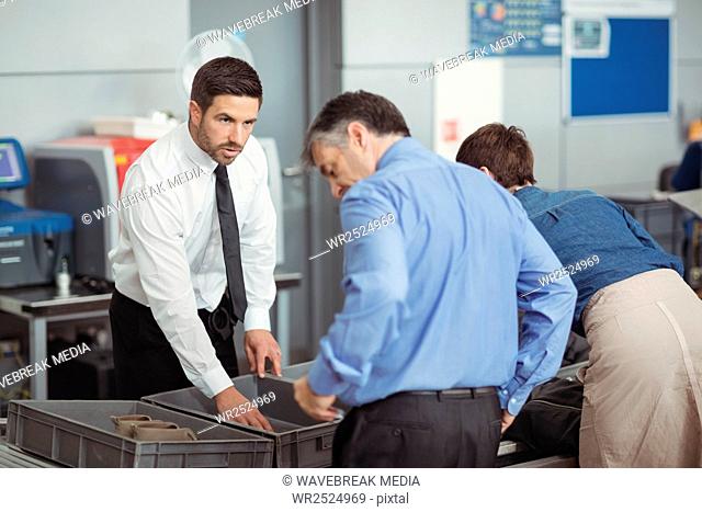 Passengers in security check