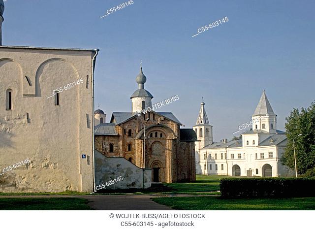 Commercial Quarter, Yaroslav's Courtyard, Church of Assumption. Novgorod the Great. Russia