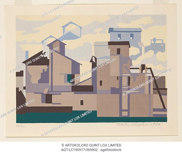 Charles Sheeler, American, 1883-1965, Architectural Cadence, 1954, screenprint printed in color ink on wove paper, Image: 6 1/4 × 8 5/8 inches (15