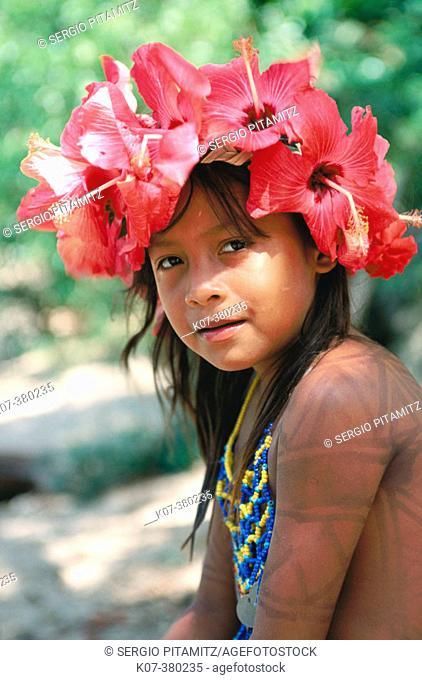 Young Emberá Indian. Soberanía National Park, Panama