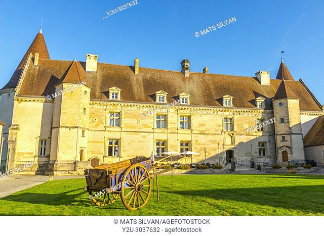 Castle - Château de Chailly-Sur-Armançonin - in a Sunny Day in Burgundy, France