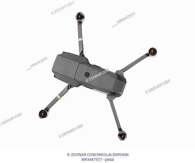 Quadcopter drone with camera - isolated on white background