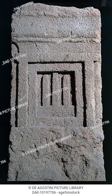 Stele with betyls, from Nora, Sardinia, Italy. Phoenician civilisation.  Cagliari, Museo Archeologico Nazionale (Archaeological Museum)