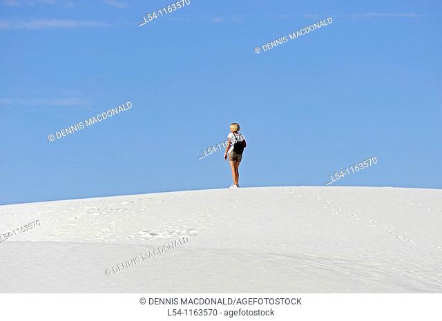 Female Hiker at White Sands National Monument New Mexico