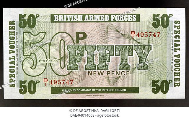 1 POUND 1962 BRITISH ARMED FORCES BAF MILITARY NOTES 5 Pence & 10 Pence 1972