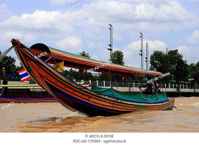 Longtail boat Chao Praya River Bangkok Thailand