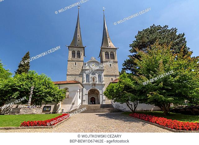 The Church of St. Leodegar (Hofkirche St. Leodegar) Roman Catholic church in the city of Lucerne, Switzerland