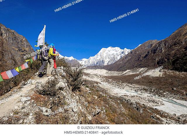 Nepal, Gandaki zone, Manaslu Circuit, between Bimthang and Goa (Gho)
