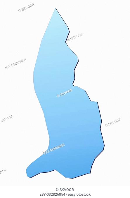 Liechtenstein map filled with light blue gradient. High resolution. Mercator projection