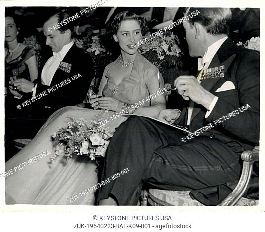 Feb. 23, 1954 - Princess Margaret Sees Her First '3-d' film.Uses Special Gold-Rimmed Glasses - Princess Margaret Was the Guest of Honours Last evening at the...