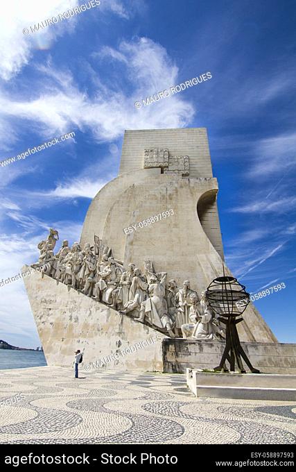 View of the historical Monument to the Discoveries, located in Lisbon, Portugal