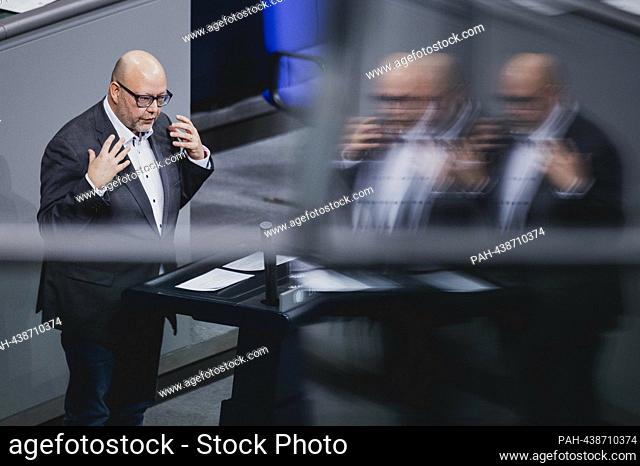 Olaf in der Beek, member of the German Bundestag (FDP), taken during a meeting of the German Bundestag on the current hour 'Results of the Climate Conference'...