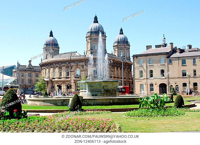 Hull Yorkshire UK - 27 June 2018: Hull maritime museum with the town park in foreground