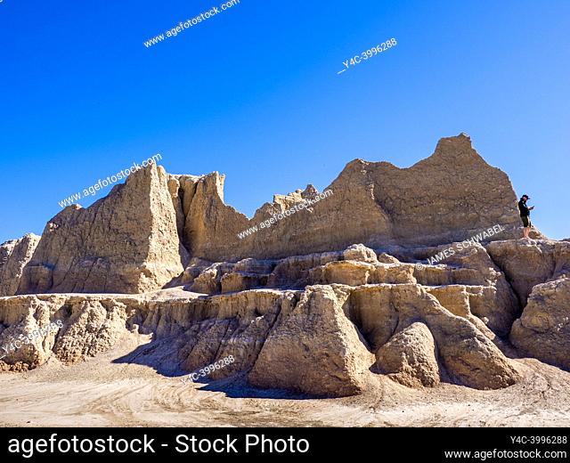 The Windows Trail area of the Badlands National Park in South Dakota USA