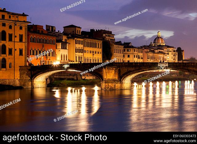 Holy Trinity Bridge in Florence. Florence, Tuscany, Italy