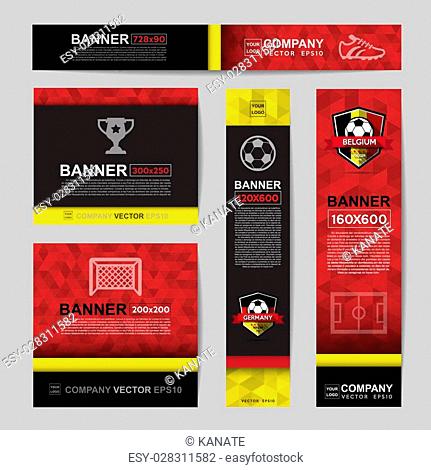 Abstract flag colour banner for Website Ads.Ratio
