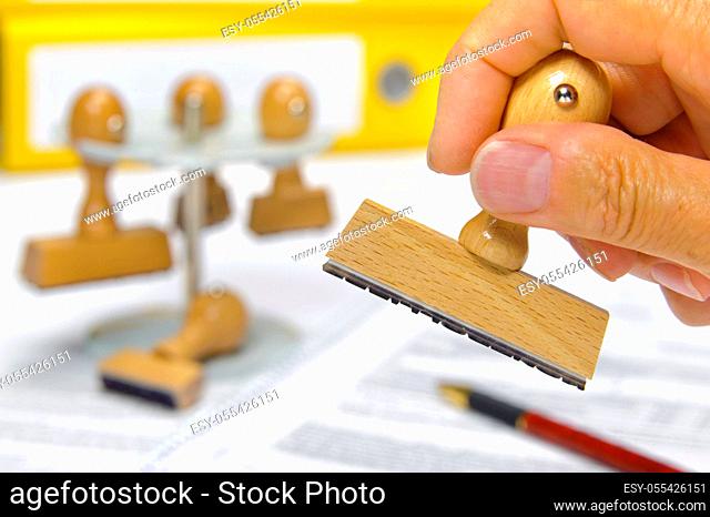 office, workplace, rubber stamp, stamps