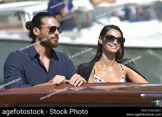 VENICE, ITALY - SEPTEMBER 04:Can Yaman, Francesca Chillemi is seen during the 79th Venice International Film Festival on September 04, 2022 in Venice, Italy