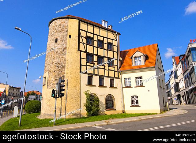 Baszta Grodzka, City Gate Bastion, with houses attached to it, Jelenia Gora, Poland