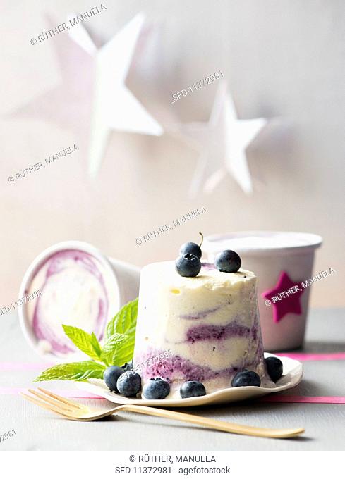 Blueberry ripple ice cream for Christmas