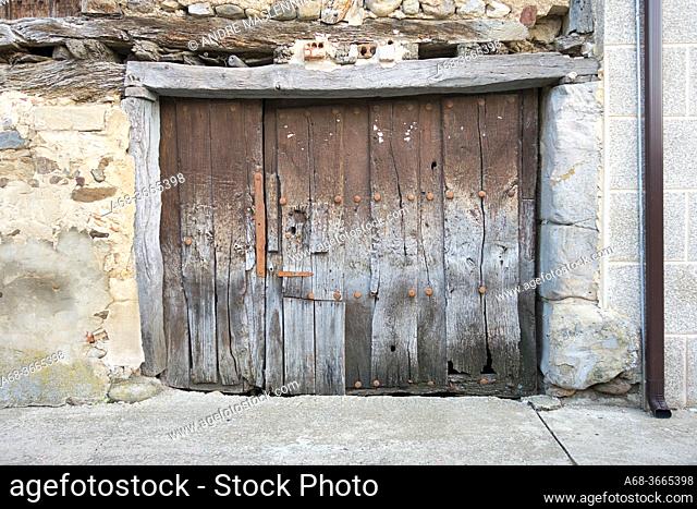 Old door in Grañón. Walking the Camino. Pilgrimage route to Santioago de Compostela. The Camino French Way traditionally starts in St