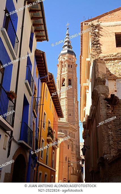 Tower of the Real Colegiata de Santa María la Mayor. Calatayud, Zaragoza, Aragon, Spain, Europe