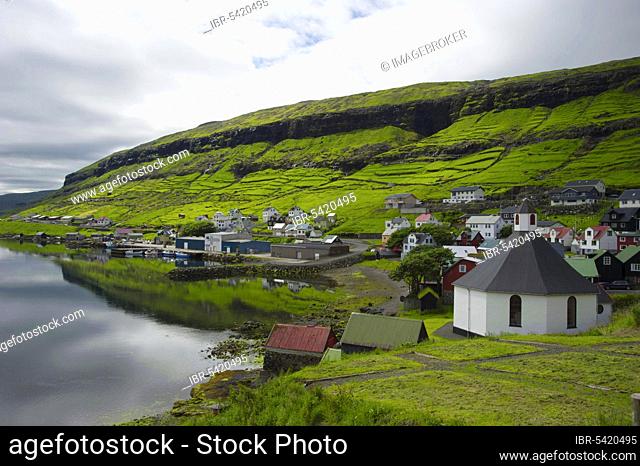 Church, Haldarsvik, Streymoy, Faroe Islands, Denmark, Faroe Islands, Denmark, Europe